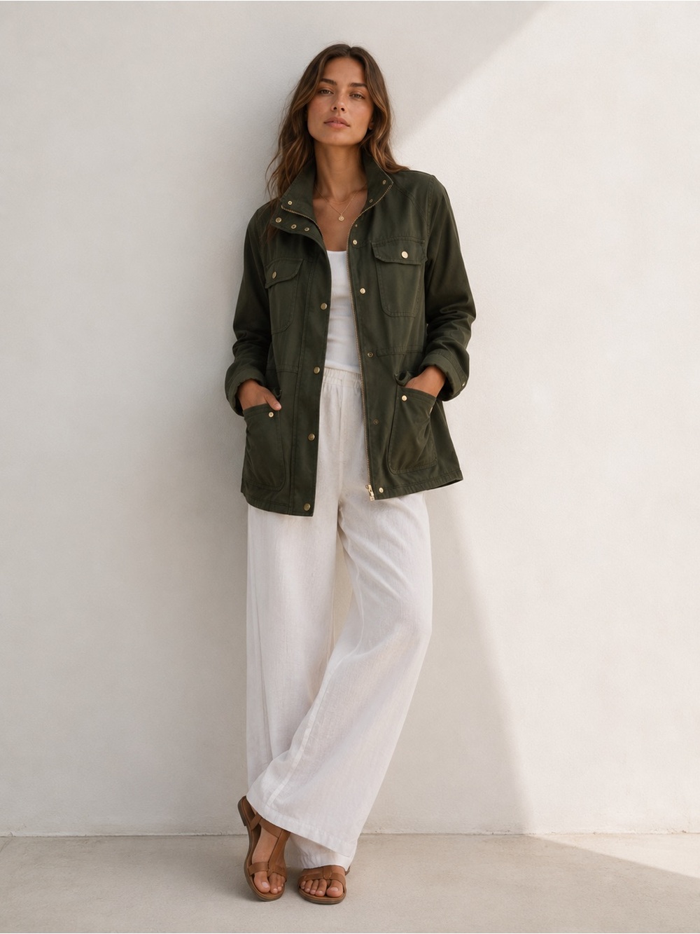 J.Crew Women’s New Downtown Field Jacket Dark Moss Green - Picture 2 of 10
